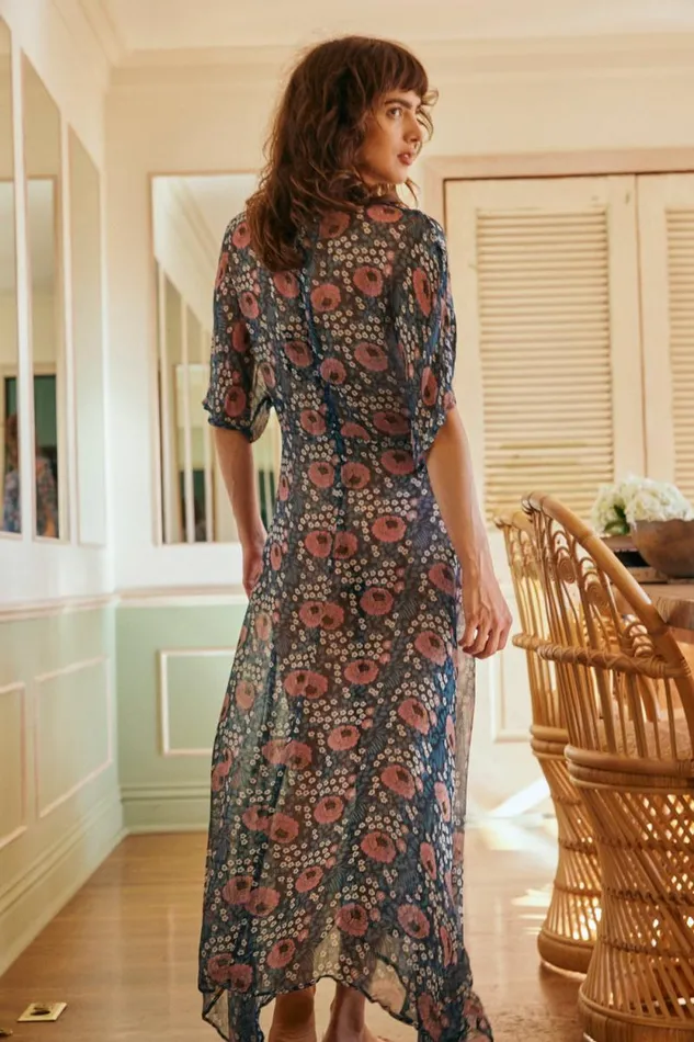 Dresses Shop Natalie Martin TIFFANY DRESS Vintage Flowers Indigo