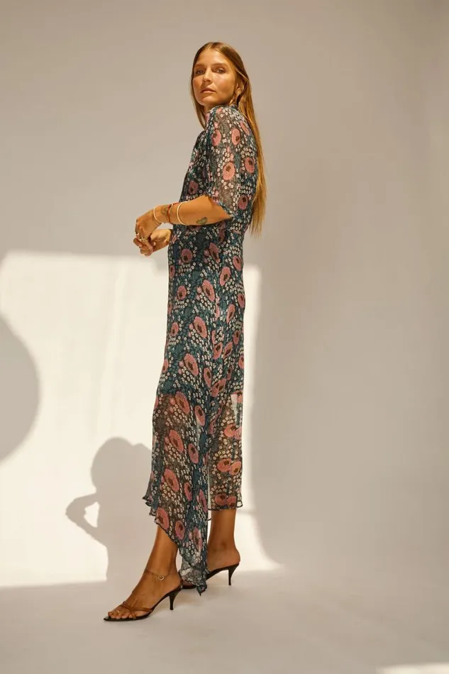 Dresses Shop Natalie Martin TIFFANY DRESS Vintage Flowers Indigo