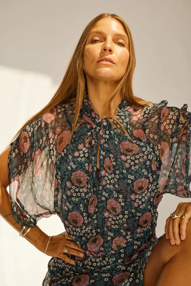 Dresses Shop Natalie Martin TIFFANY DRESS Vintage Flowers Indigo