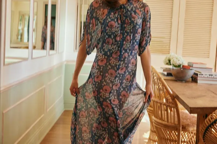 Dresses Shop Natalie Martin TIFFANY DRESS Vintage Flowers Indigo