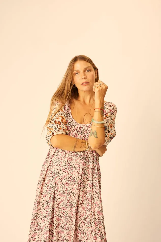 Dresses Shop Natalie Martin VIVI DRESS Petite Fleur Rose