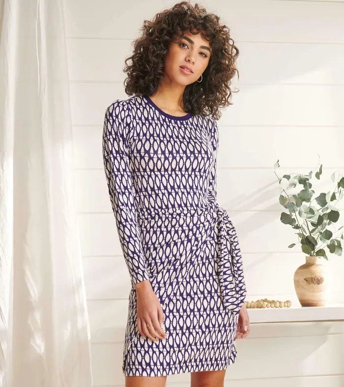 Dresses Women Hatley Wrap Dress 8211 Geometric Cobblestone