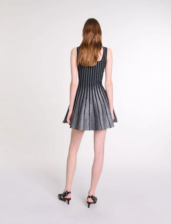 Dresses Women Maje Short Jacquard Knit Dress Blackglitter