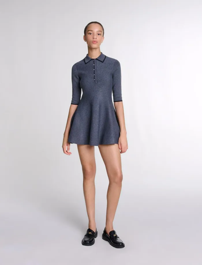 Dresses Women Maje Short Knit Dress Anthracite