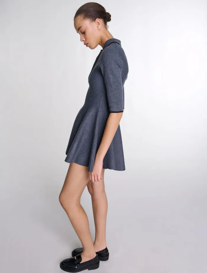 Dresses Women Maje Short Knit Dress Anthracite