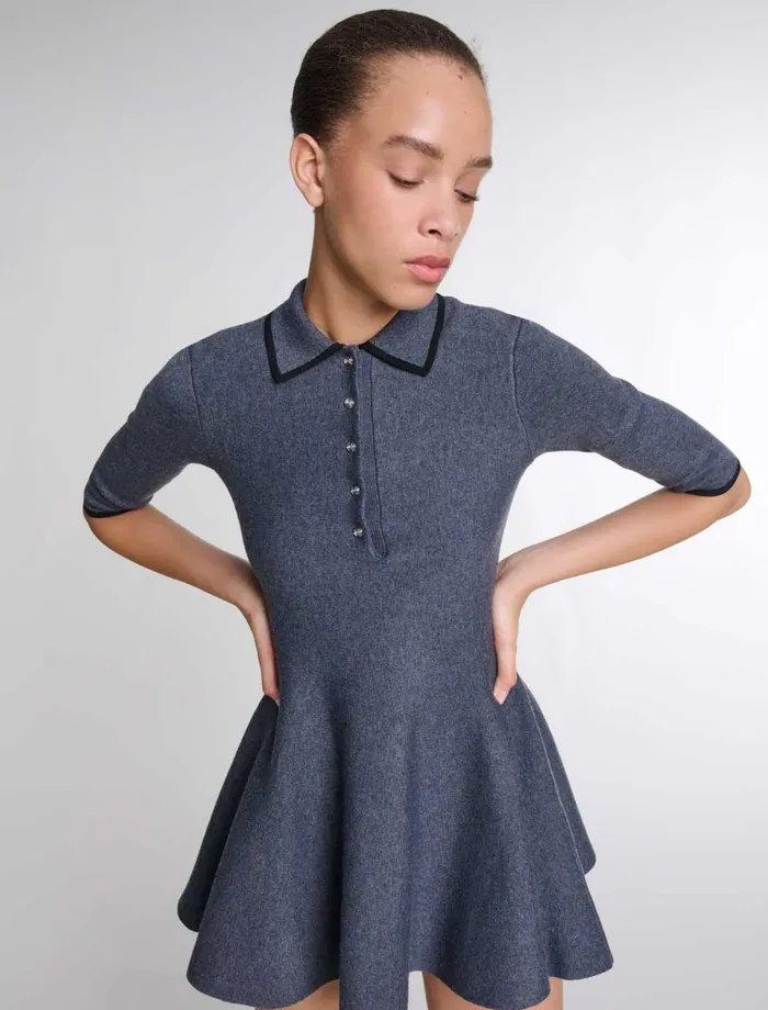 Dresses Women Maje Short Knit Dress Anthracite