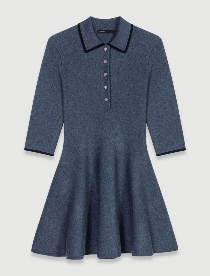 Dresses Women Maje Short Knit Dress Anthracite