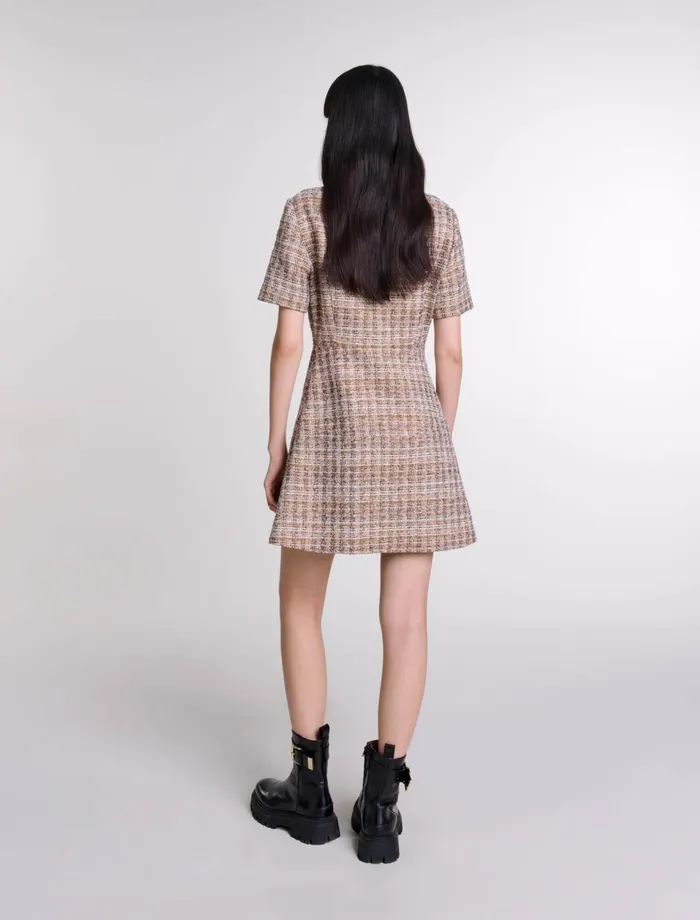 Dresses Women Maje Short Tweed Dress Brown