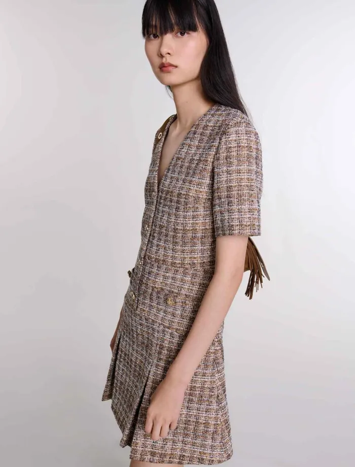 Dresses Women Maje Short Tweed Dress Brown
