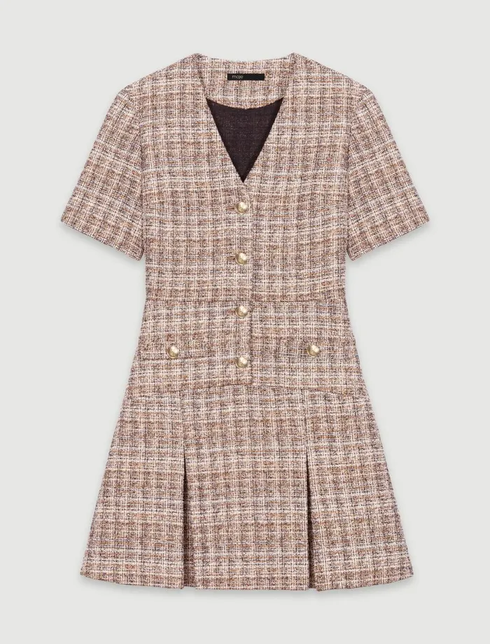 Dresses Women Maje Short Tweed Dress Brown