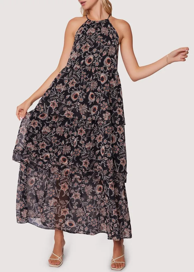 Eclipse Of The Heart Maxi Dress Blackcreamfloral Women Lost Wander Dresses