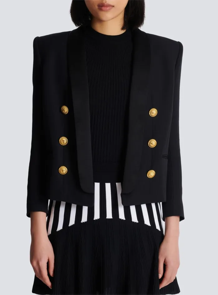 Edgetoedge 6button Jacket Black Women Balmain Jackets And Blazers