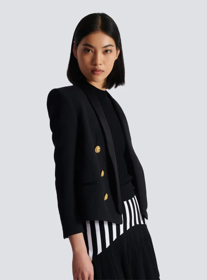 Edgetoedge 6button Jacket Black Women Balmain Jackets And Blazers