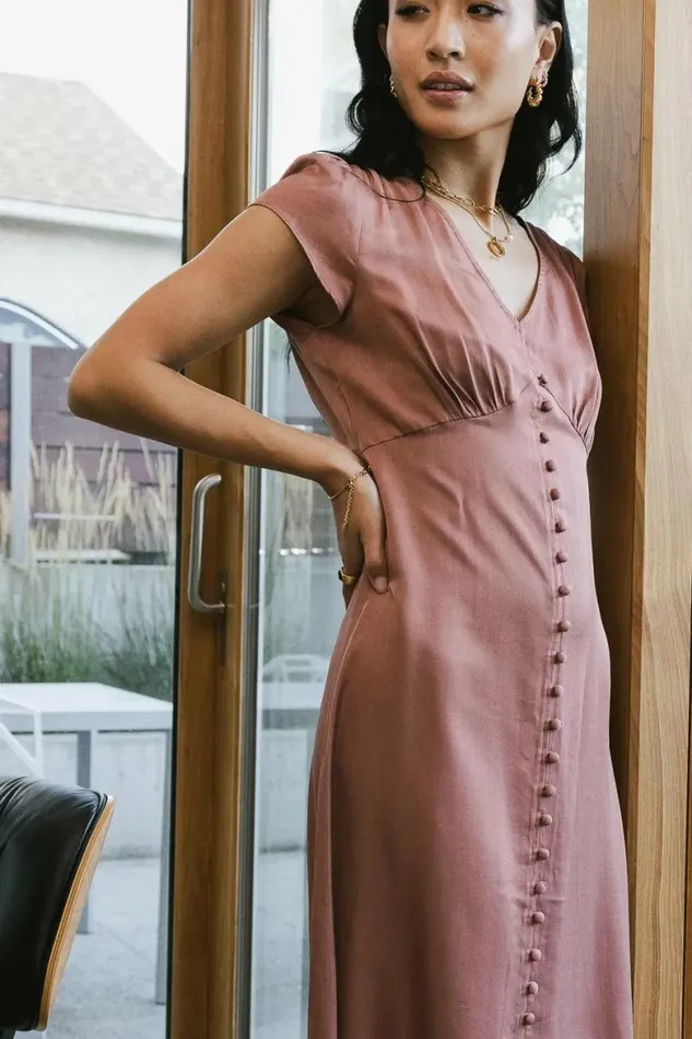 Emersyn Midi Dress In Rose Rose Women Bohme Dresses