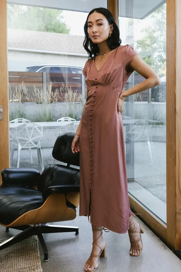 Emersyn Midi Dress In Rose Rose Women Bohme Dresses