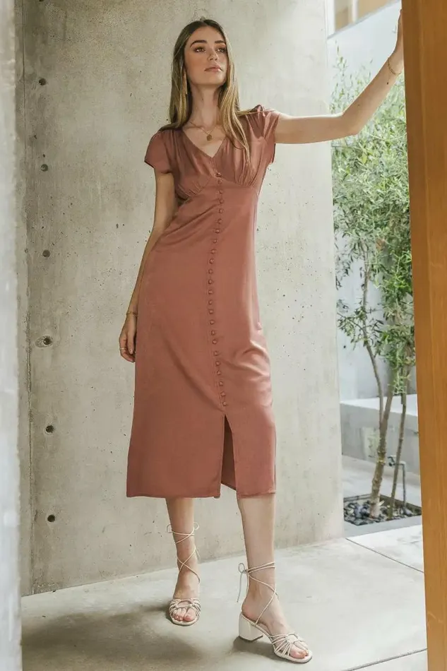 Emersyn Midi Dress In Rose Rose Women Bohme Dresses