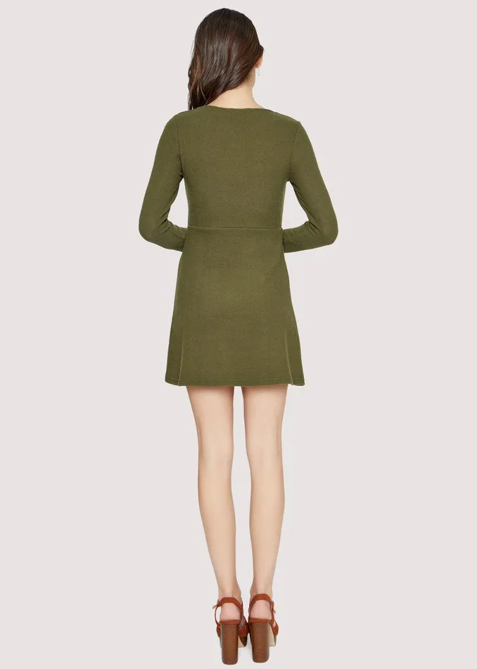 Endlessly Evergreen Mini Dress Oliveoil Women Lost Wander Dresses