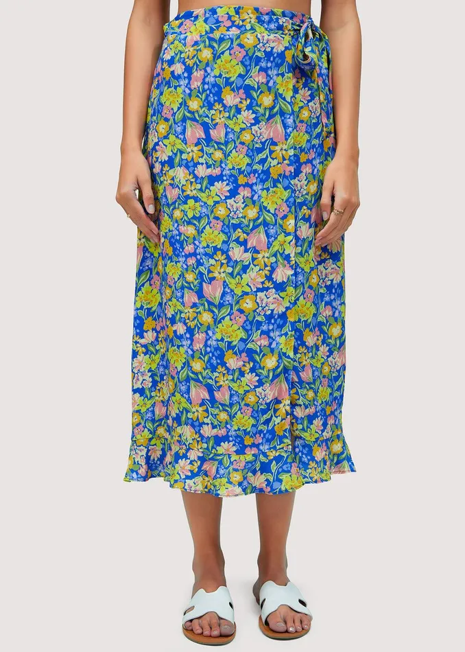 Escapade Midi Skirt Bluemulti Women Lost Wander Skirts