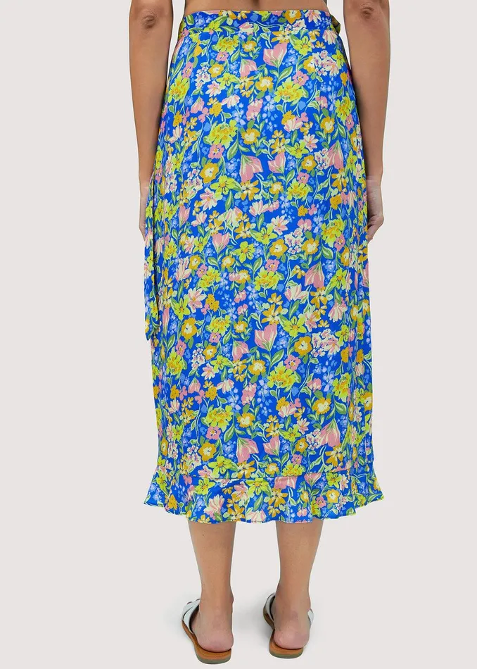 Escapade Midi Skirt Bluemulti Women Lost Wander Skirts