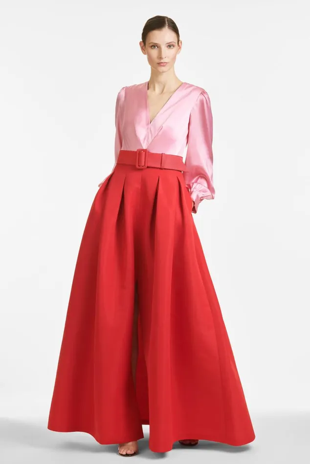 Evening Women Sachin and Babi Zoe Gown 8211 RoseCherry Red