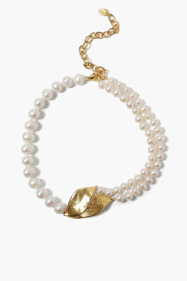 Falling Leaf Necklace White Pearl Women Chan Luu Necklaces