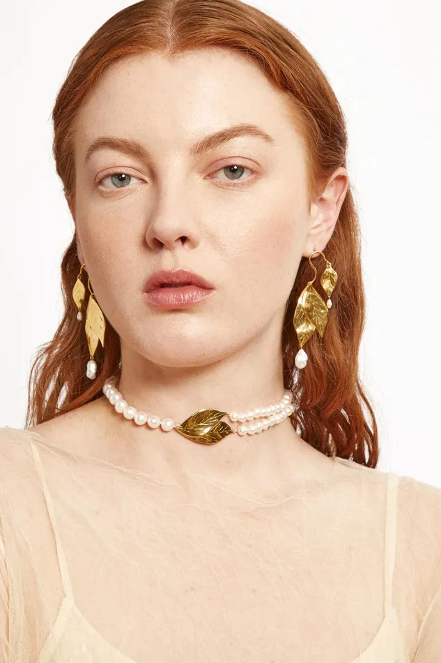 Falling Leaf Necklace White Pearl Women Chan Luu Necklaces