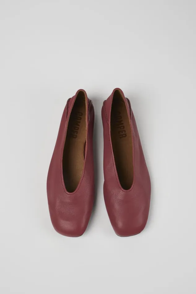 Flat Shoes Women Camper Casi Myra Red Leather Ballerina