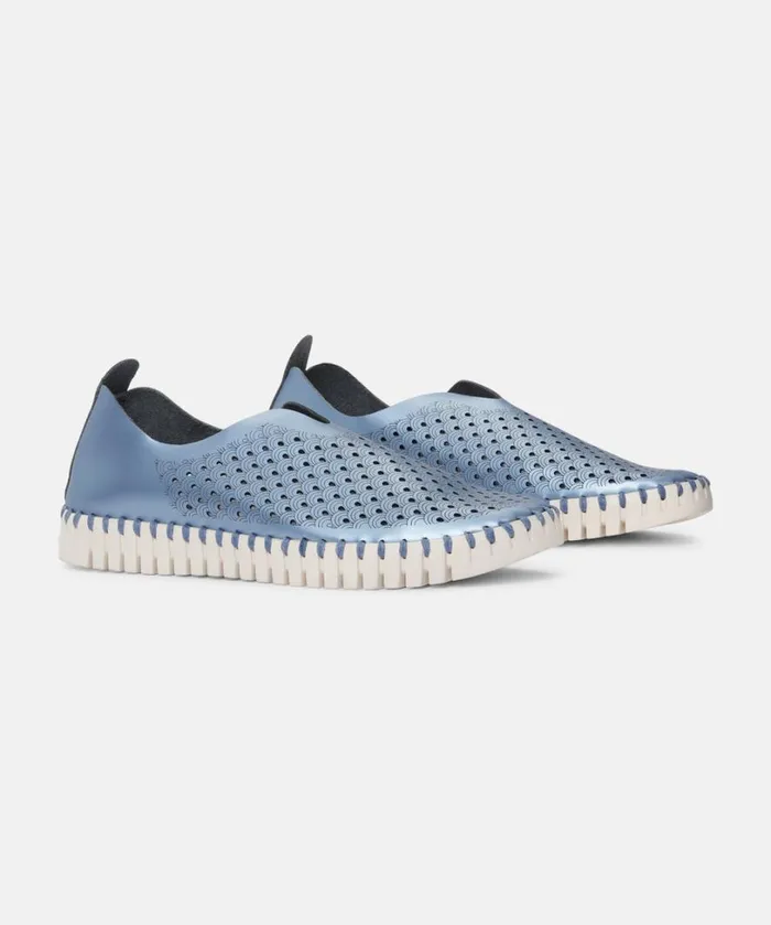 Flats 8211 Metallic Blue Shoes Ilse Jacobsen Tulip Flats
