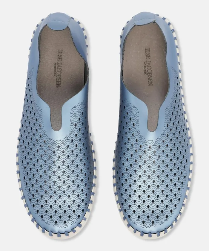 Flats 8211 Metallic Blue Shoes Ilse Jacobsen Tulip Flats
