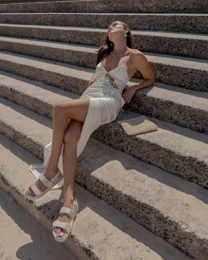 Flats Billini Sandals and Slides ALVINA BONE