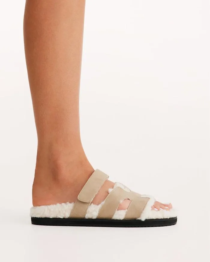 Flats Billini Sandals and Slides TORBIN TAUPE NUBUCK