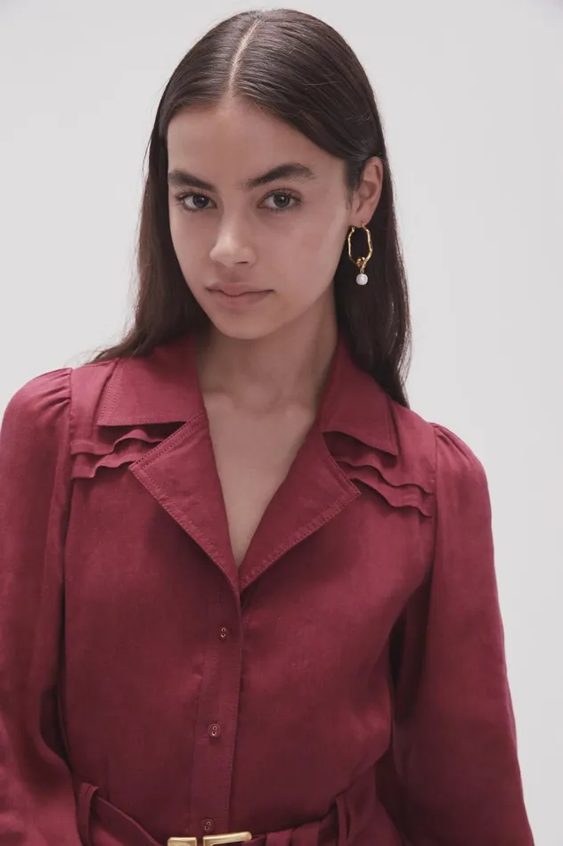 Fleur Pearl Drop Hoop Earring Gold Women Aje Jewelry