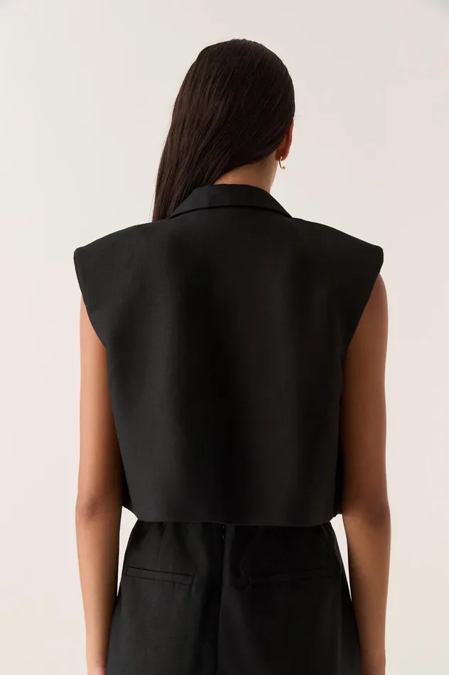 Flight Oversized Crop Vest Black Women Aje Blazers Jackets 038 Coats