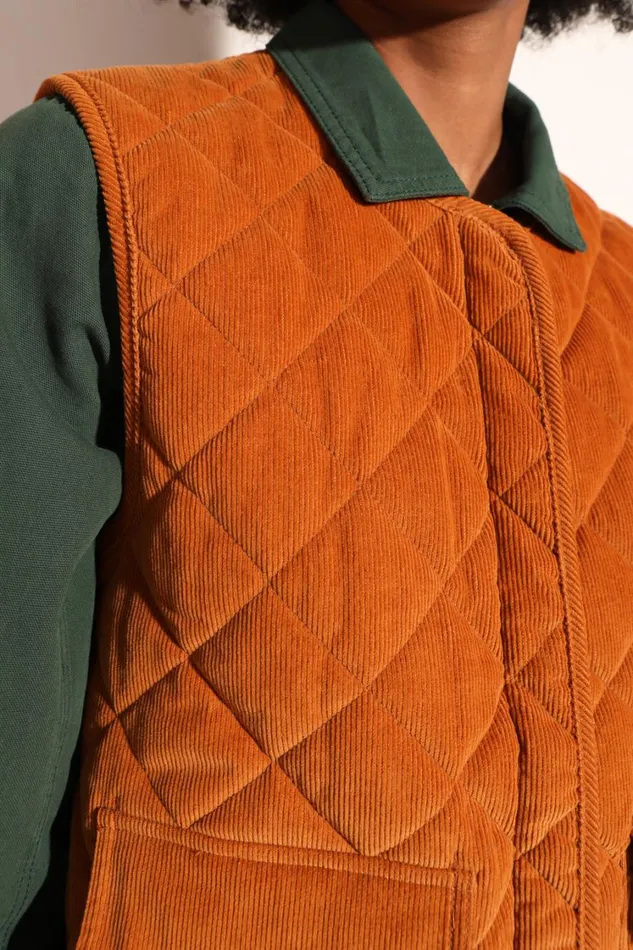 Flint Waistcoat Ochre Womens LF Markey Tops