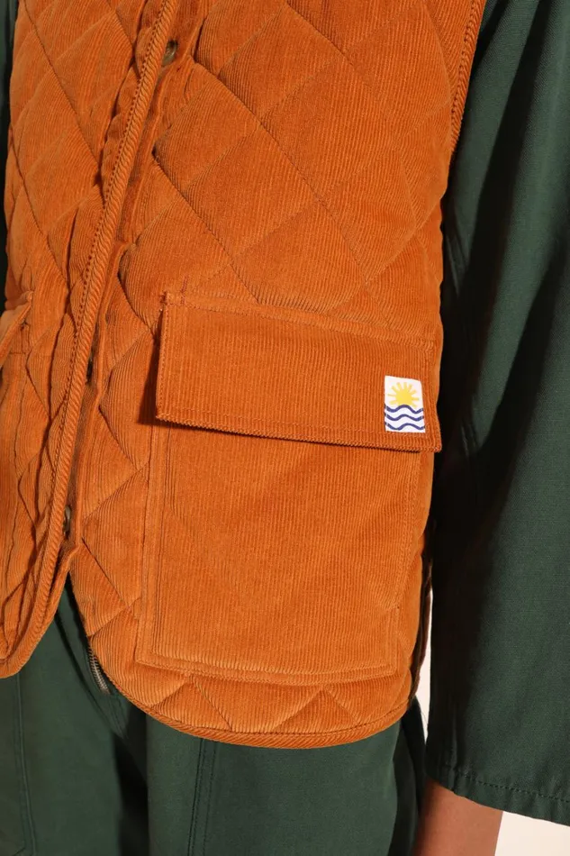 Flint Waistcoat Ochre Womens LF Markey Tops