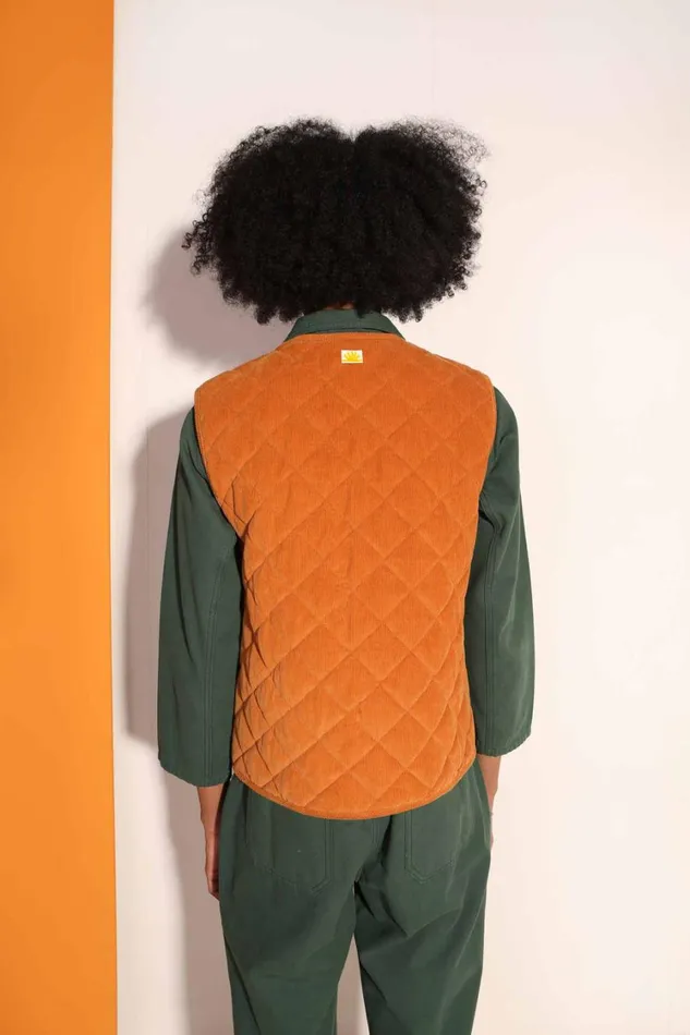 Flint Waistcoat Ochre Womens LF Markey Tops