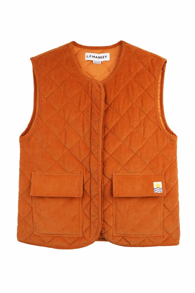 Flint Waistcoat Ochre Womens LF Markey Tops