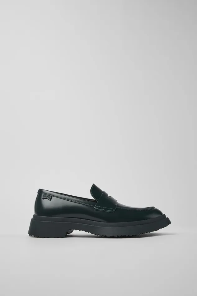 Formal Shoes Women Camper Walden Green Leather Loafers