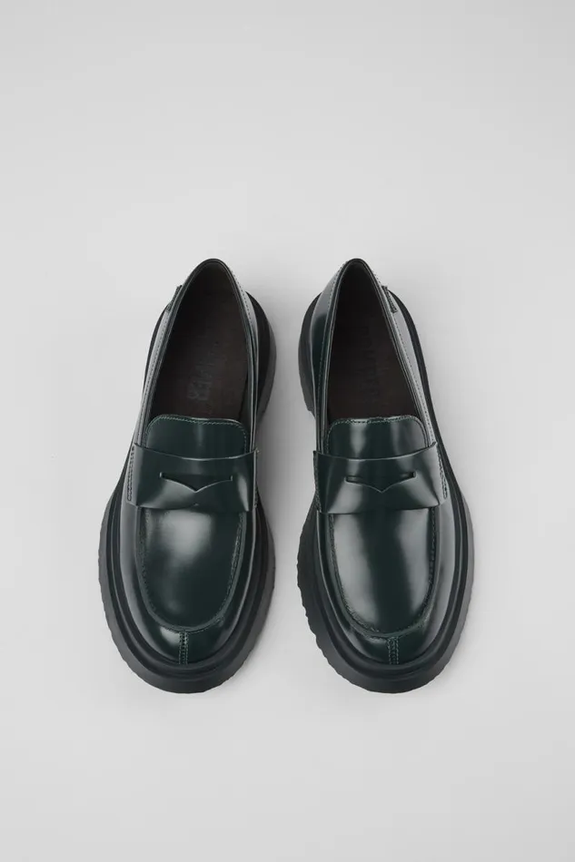 Formal Shoes Women Camper Walden Green Leather Loafers Formal Shoes Women Camper Walden Green Leather Loafers