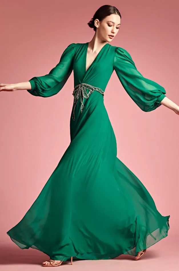 Formal Women Sachin and Babi Ramsey Gown 8211 Malachite