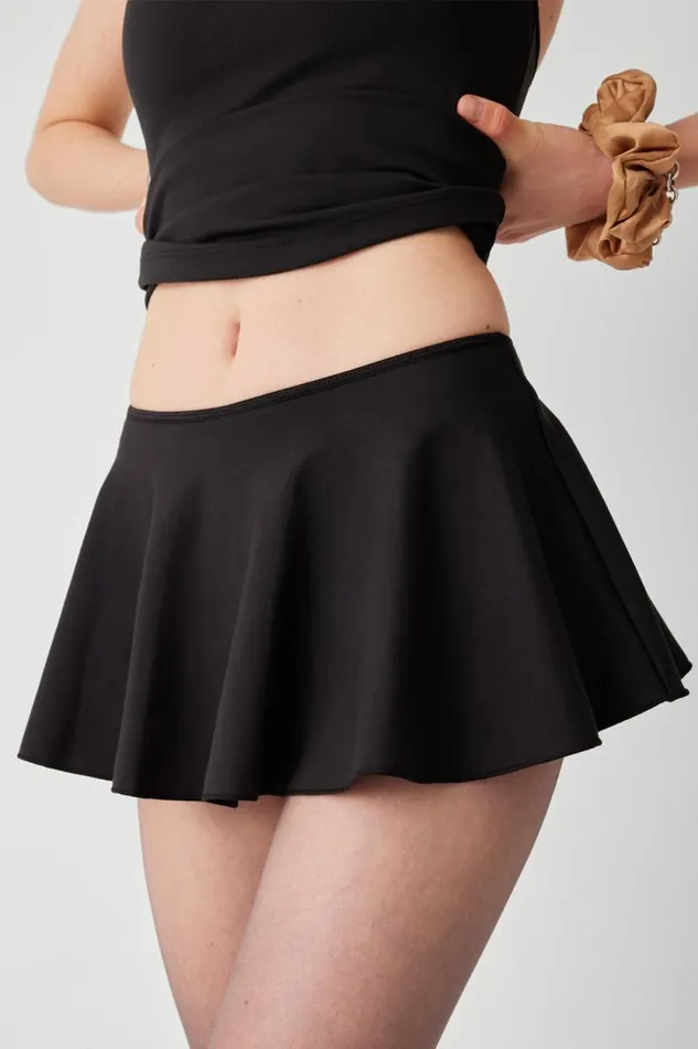 Frankies Bikinis Active Women Star Low Rise Skort Black