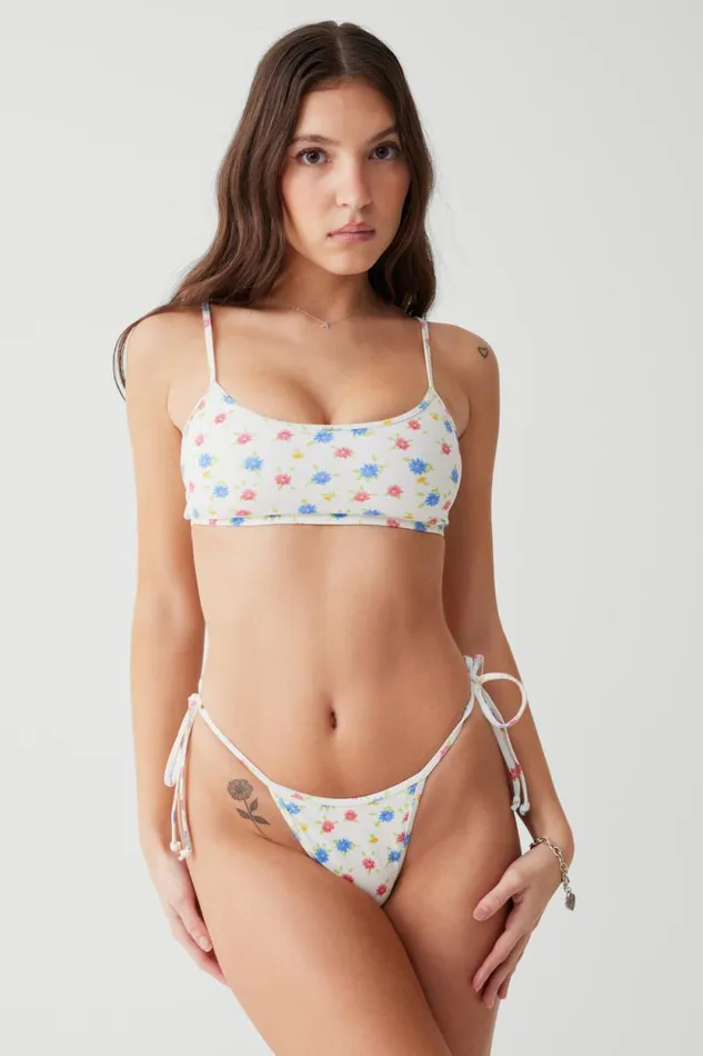 Frankies Bikinis Bikinis Women Bay View Floral Bralette Bikini Top Water Blossom