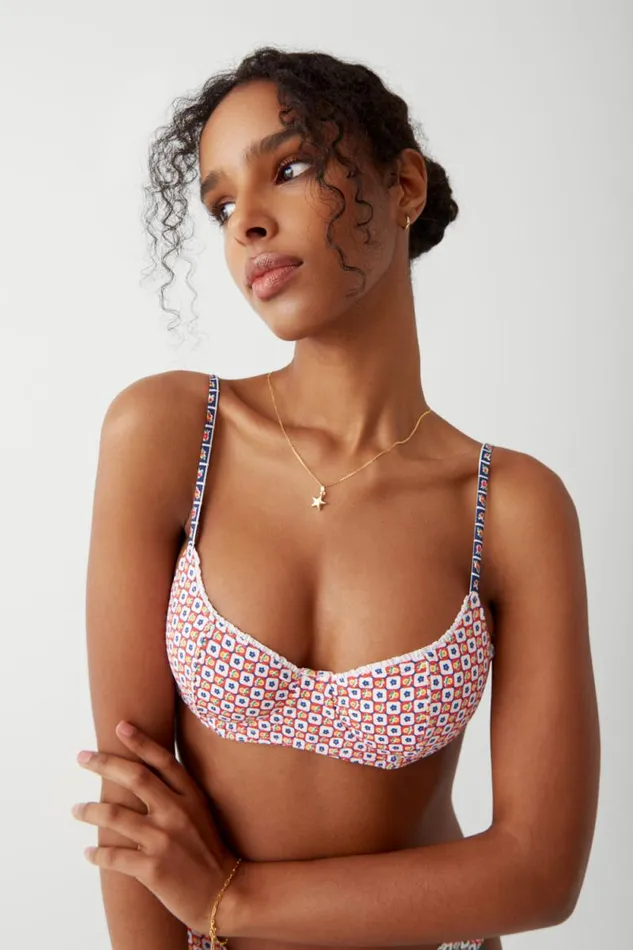 Frankies Bikinis Bikinis Women Cola Underwire Balconette Bikini Top Farmhouse Florals