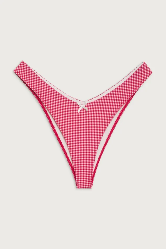 Frankies Bikinis Bikinis Women Enzo Cheeky Bikini Bottom Ladybug Gingham