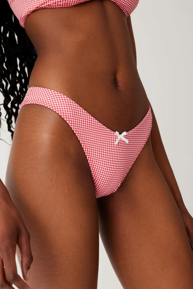 Frankies Bikinis Bikinis Women Enzo Cheeky Bikini Bottom Ladybug Gingham