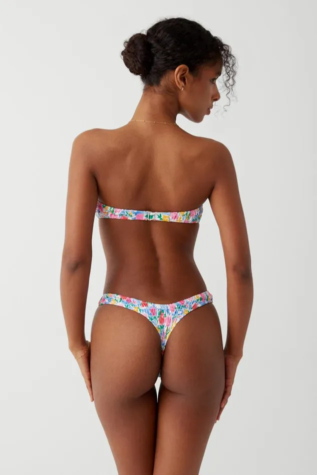 Frankies Bikinis Bikinis Women Full Moon Micro Bikini Bottom Painted Petals