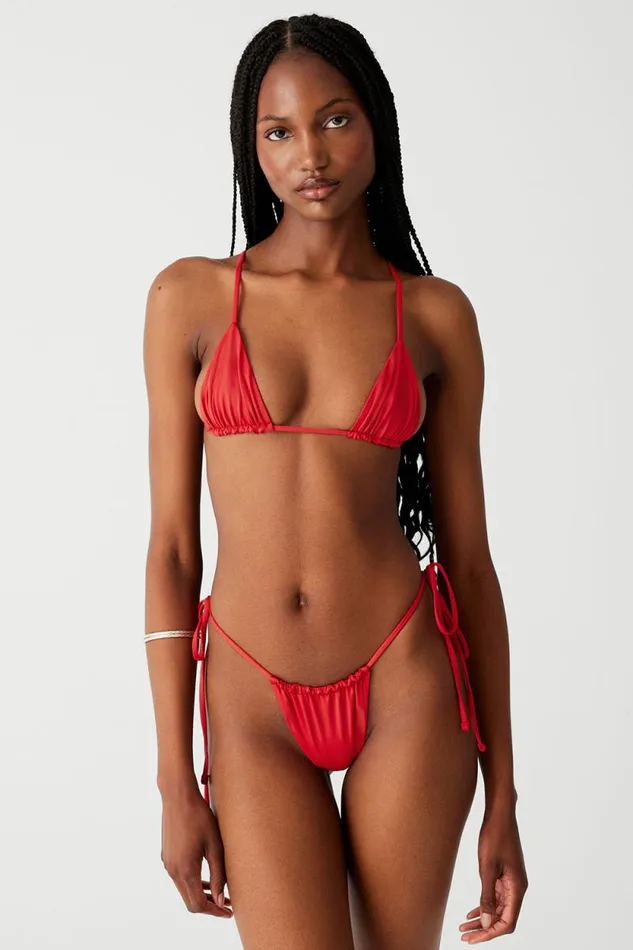 Frankies Bikinis Bikinis Women Lumia Triangle Bikini Top True Red