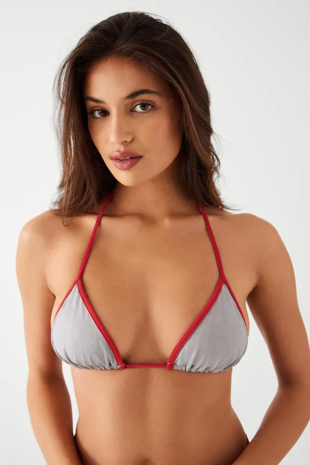 Frankies Bikinis Bikinis Women Nick Triangle Halter Bikini Top Cherry Mint