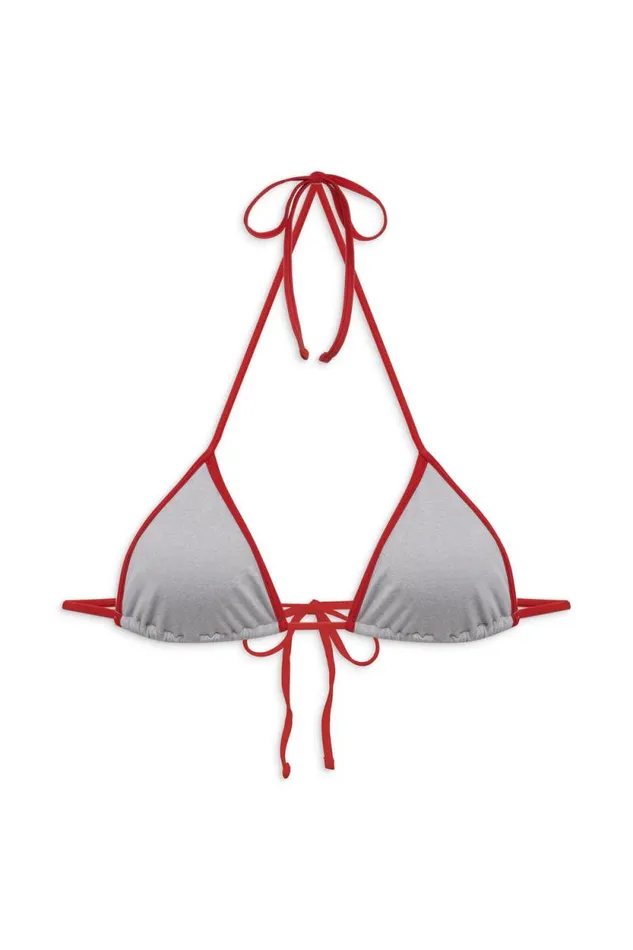 Frankies Bikinis Bikinis Women Nick Triangle Halter Bikini Top Cherry Mint