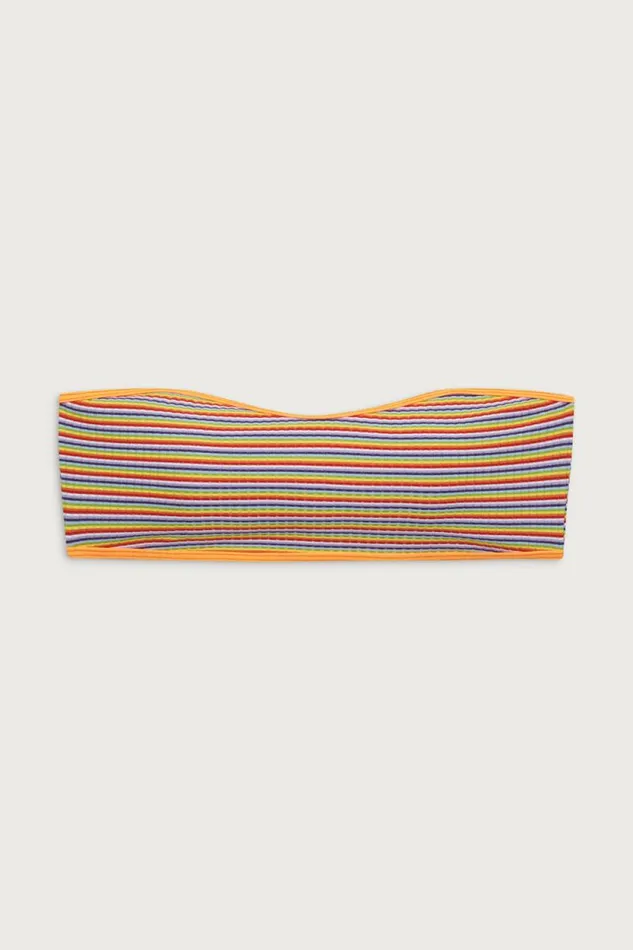 Frankies Bikinis Bikinis Women Rosabella Striped Bandeau Bikini Top Hawaiian Sky